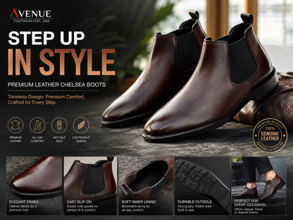 Avenue Premium Leather Chelsea Boots