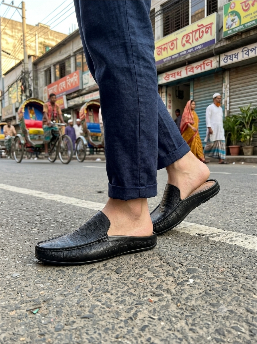 Men's Premium Half Loafers | Genuine Leather Slip-On Shoes