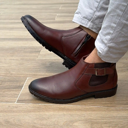 Men's Premium Genuine Leather Chelsea Boots – Classic Smart Casual Footwear 3001