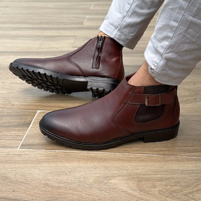 Men's Premium Genuine Leather Chelsea Boots – Classic Smart Casual Footwear 3001